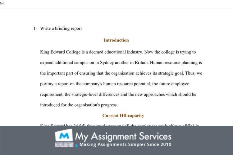 HR Assignment Example