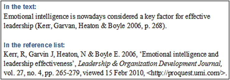 Harvard Referencing style