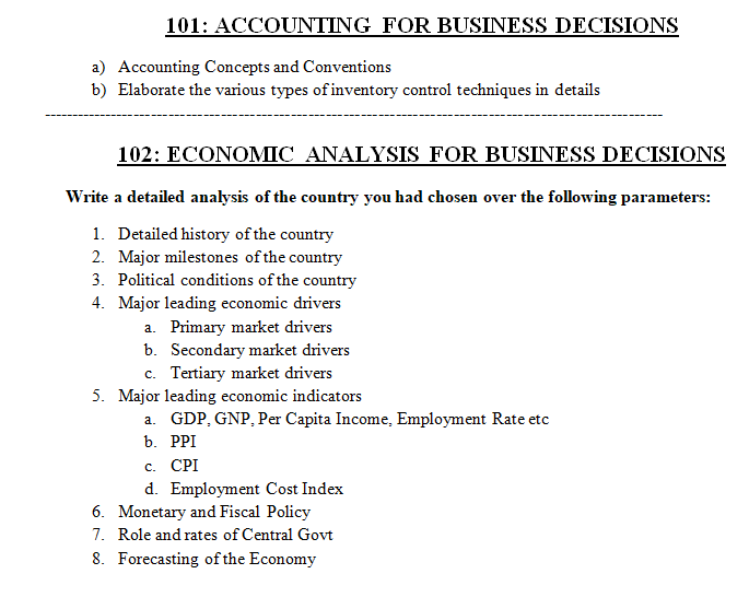 college assignment question sample
