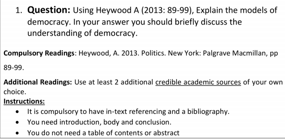 political science assignment sample