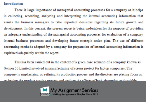 Managerial accounting assignment help - introduction