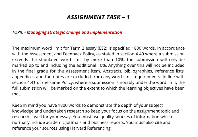Strategic Management Assignment Sample